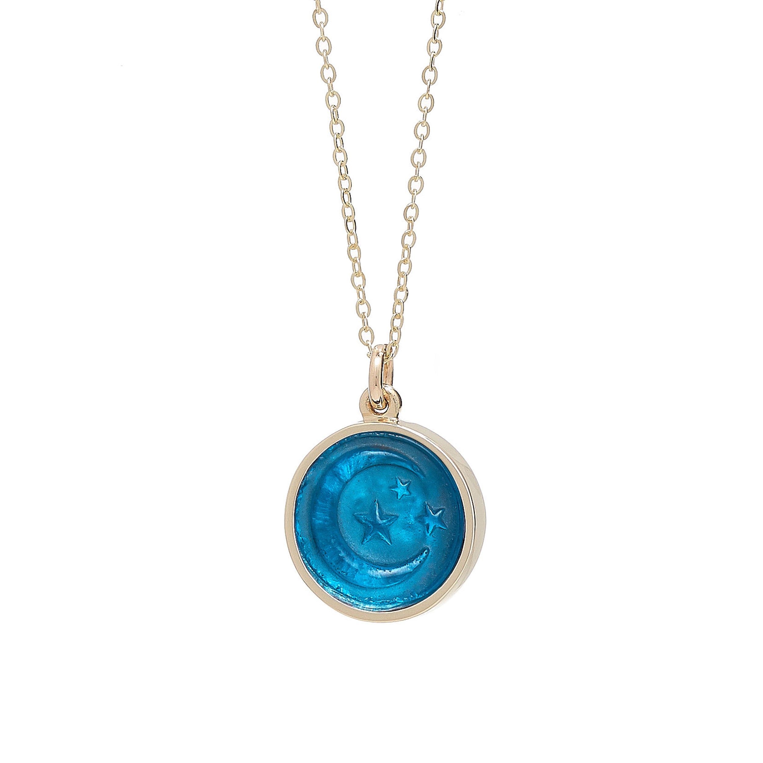 Moon & Stars Raised Intaglio Pendant