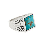 Sun Ray Turquoise Signet Ring
