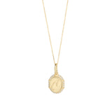 18k SOLID GOLD PAVÉ INITIAL PENDANT