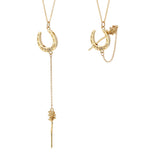 14k Vermeil Lucky Rose Horseshoe Pendant
