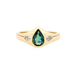 One of a Kind Lagoon Tourmaline Julienne Ring