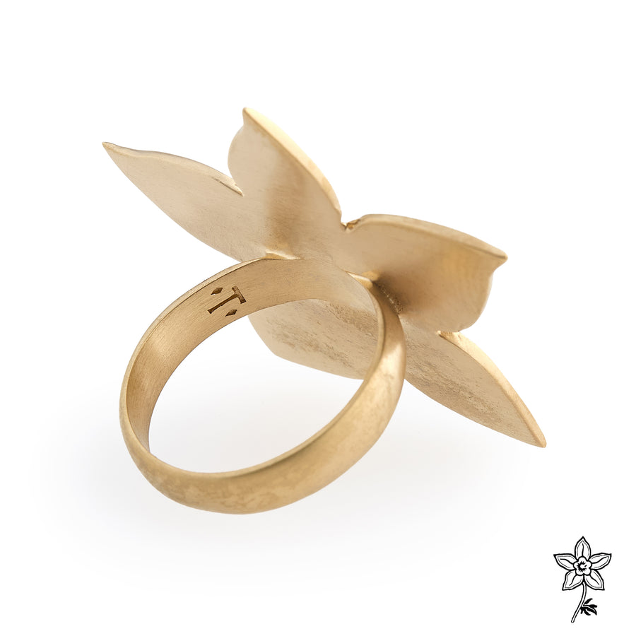 14K VERMEIL FLEUR RING