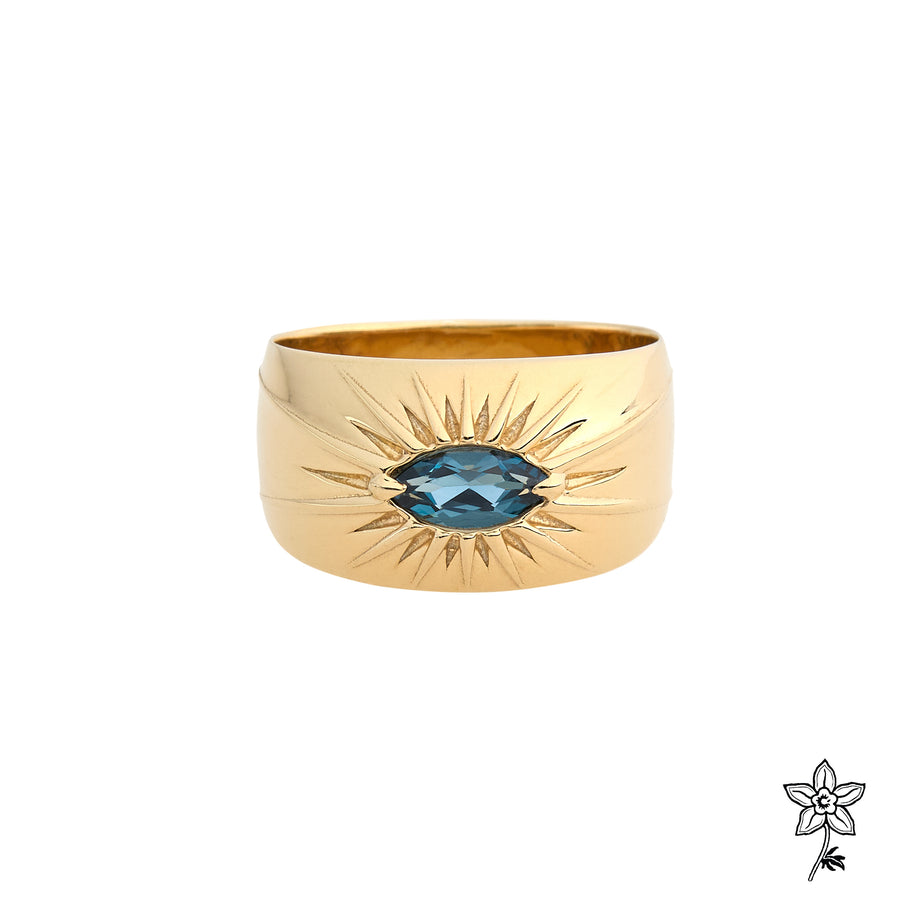 14K VERMEIL STARBURST BAND