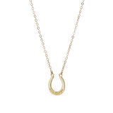 14k Gold Wild Rose Horseshoe Pendant