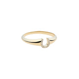 14k Mini Horseshoe Signet Ring