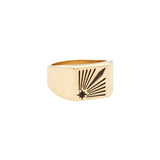 Sun Ray Engraved Signet Ring