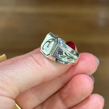Silver Initial Signet Ring