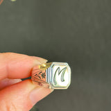 Silver Initial Signet Ring