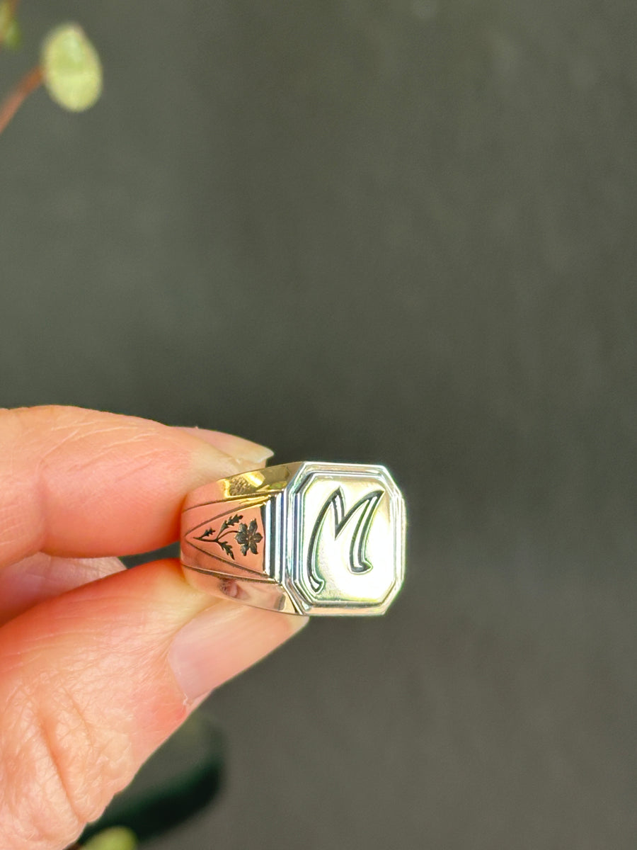 Initial Signet Ring
