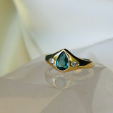 Lagoon Tourmaline & Diamond Ring