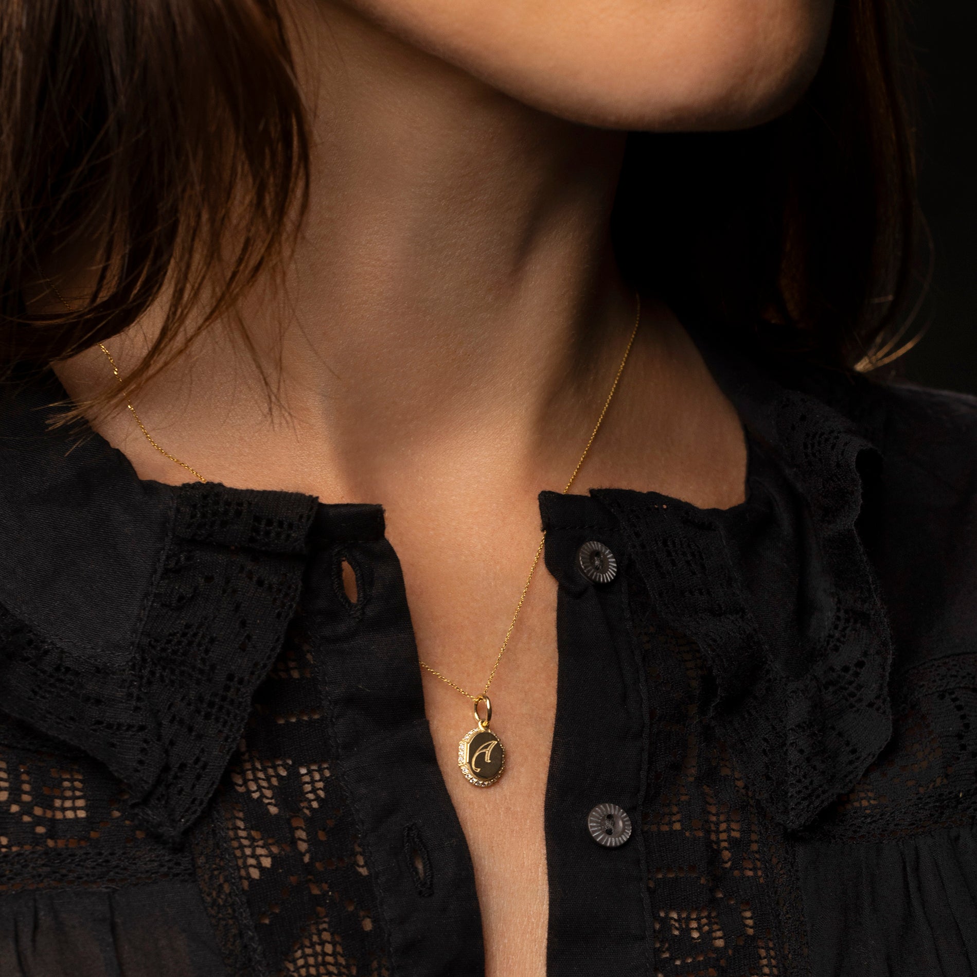 Pavé Initial Pendant