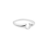 Mini Silver Horseshoe Signet Ring