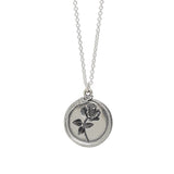 Silver Rose Ouroboros Pendant