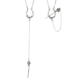 Silver Petite Lucky Rose Horseshoe Pendant