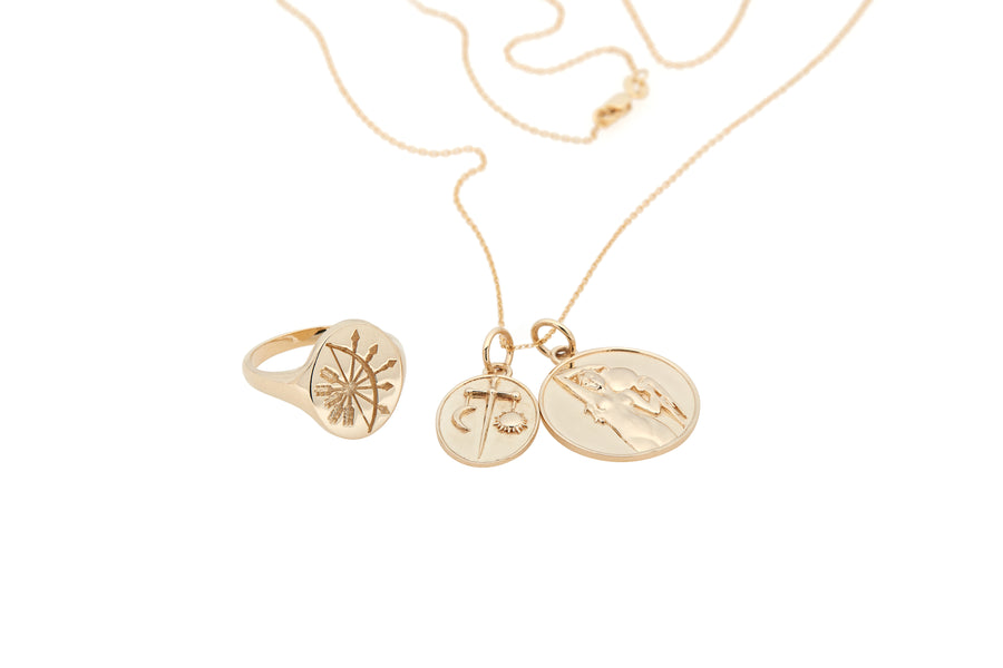 GOLD ZODIAC MEDALLIONS