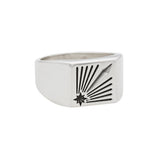 Sun Ray Engraved Signet Ring