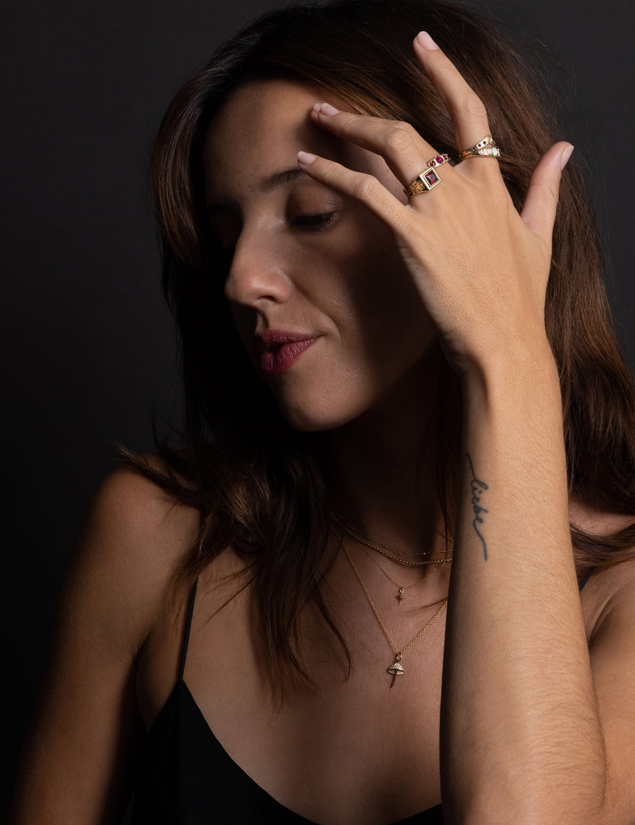 SILVER EVENING ROSE RING