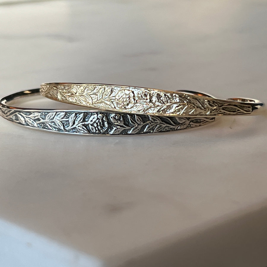 Engraved Rose Vine Cuff