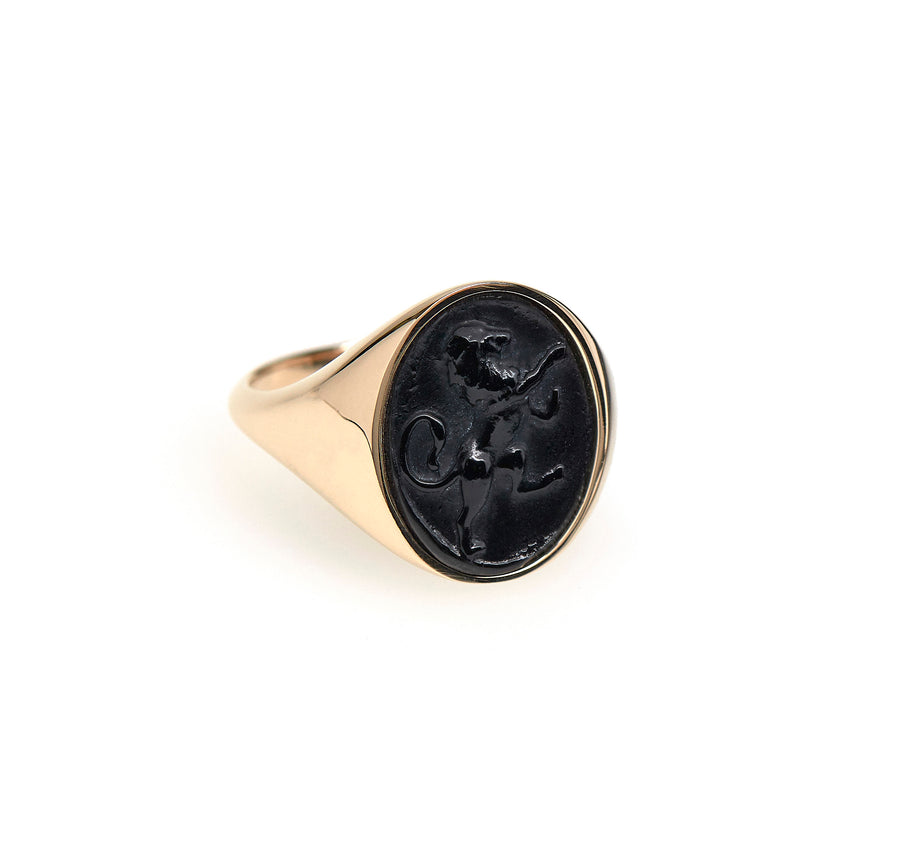 LION INTAGLIO SIGNET RING