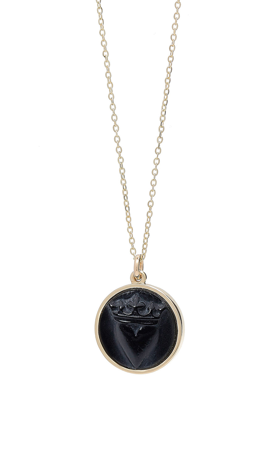 CROWNED HEART RAISED INTAGLIO PENDANT