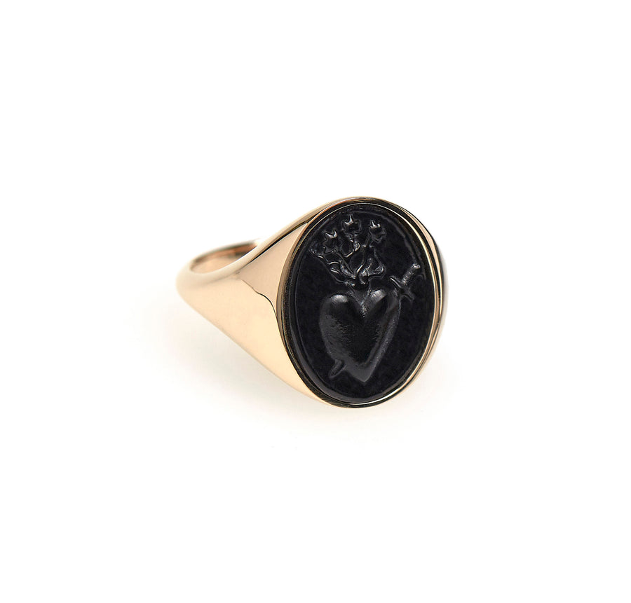 SACRED HEART INTAGLIO SIGNET RING