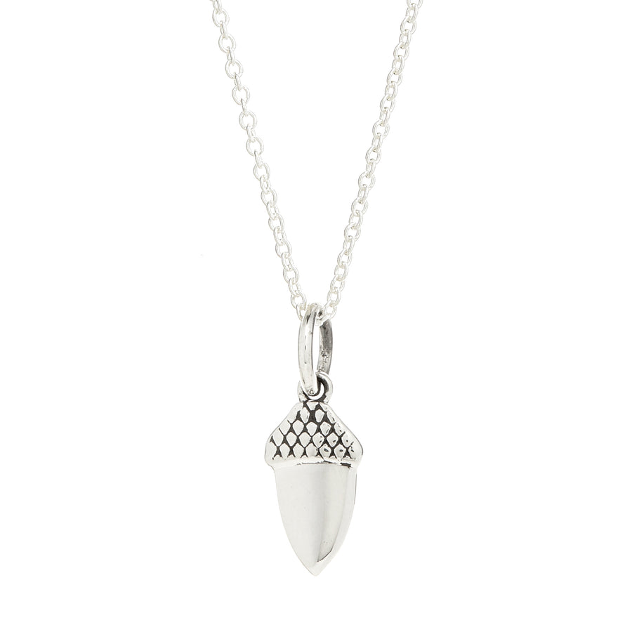 STERLING SILVER TINY ACORN PENDANT